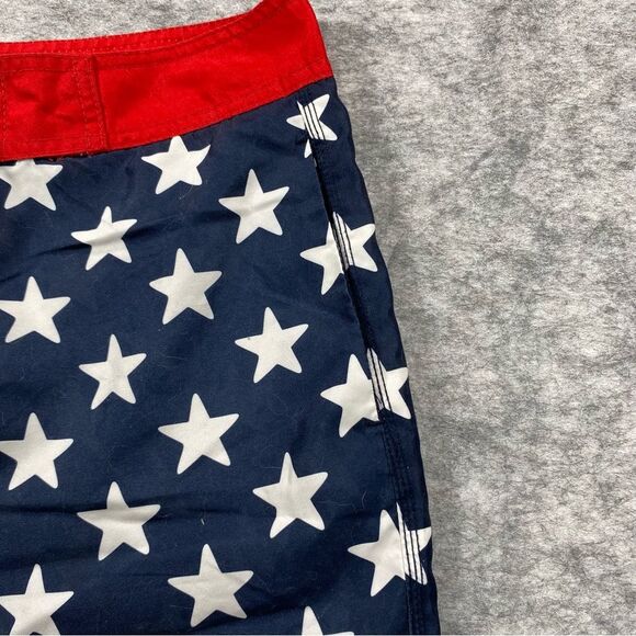 Old Navy Mens Red/Blue/White Star Designed‎ Swim Board Shorts Size M - Picture 8 of 9
